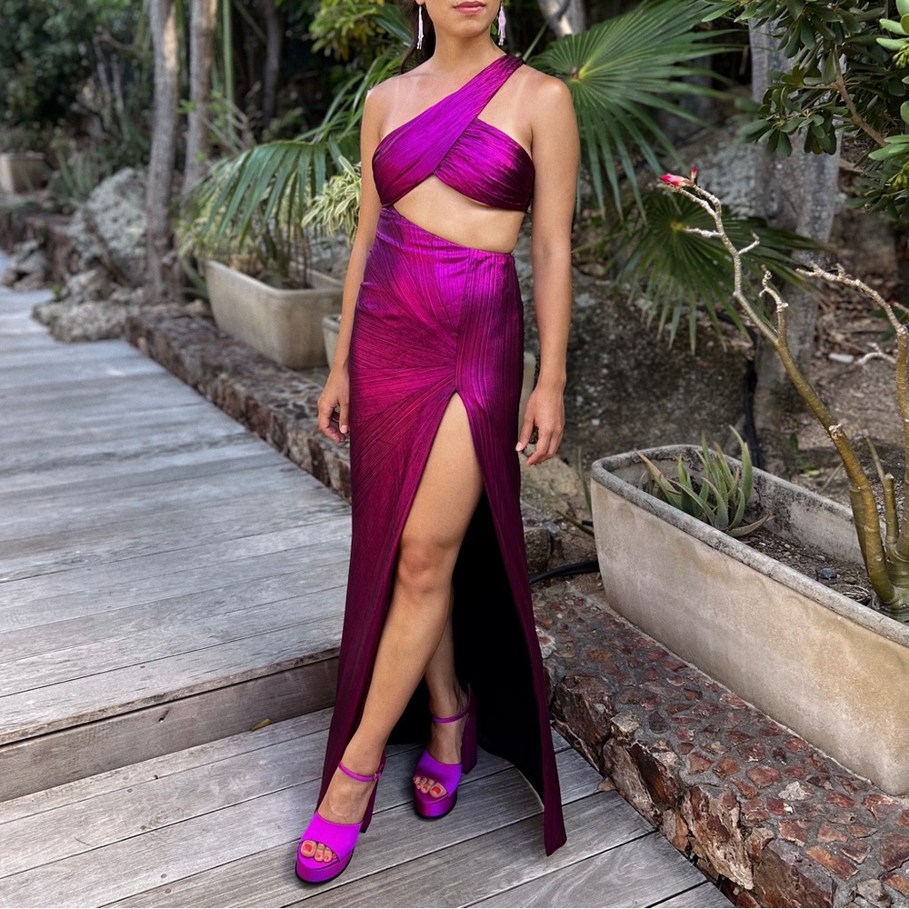 Retrofete One-Shoulder Long Dress